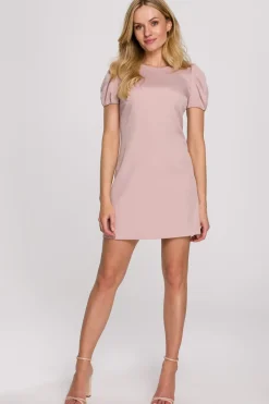 Clearance Sukienka mini z krótkimi rękawami - brudny róż Mini|Sukienki