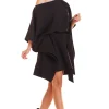 Discount Sukienka oversize z opadającym ramieniem - czarna Dobry Skład|Sukienki