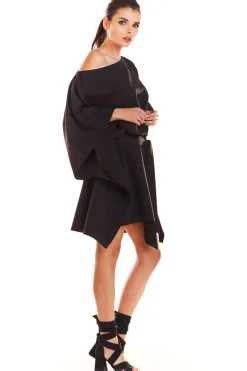 Discount Sukienka oversize z opadającym ramieniem - czarna Dobry Skład|Sukienki
