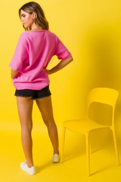 Best Sweterek z krótkimi rękawami - barbie róż Swetry