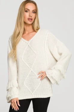 Hot weter w tyu boho z frędzai - kość łoniowa Swetry