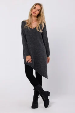 Clearance Sweter z asymetrycznym dołem - szary Swetry