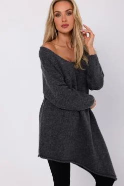 Clearance Sweter z asymetrycznym dołem - szary Swetry