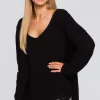 Clearance Sweter z dziurami - czarny Swetry