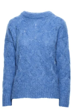 Clearance weter ze pote typu warkocz - niebieki Swetry