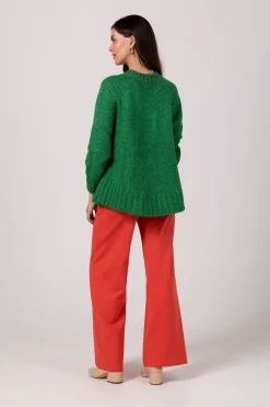 Clearance Sweter z nietoperzowymi rękawami - szmaragdowy Swetry