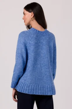 Best Sweter z nietoperzowymi rękawami - lazurowy Swetry
