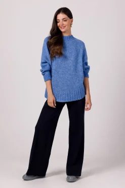 Best Sweter z nietoperzowymi rękawami - lazurowy Swetry