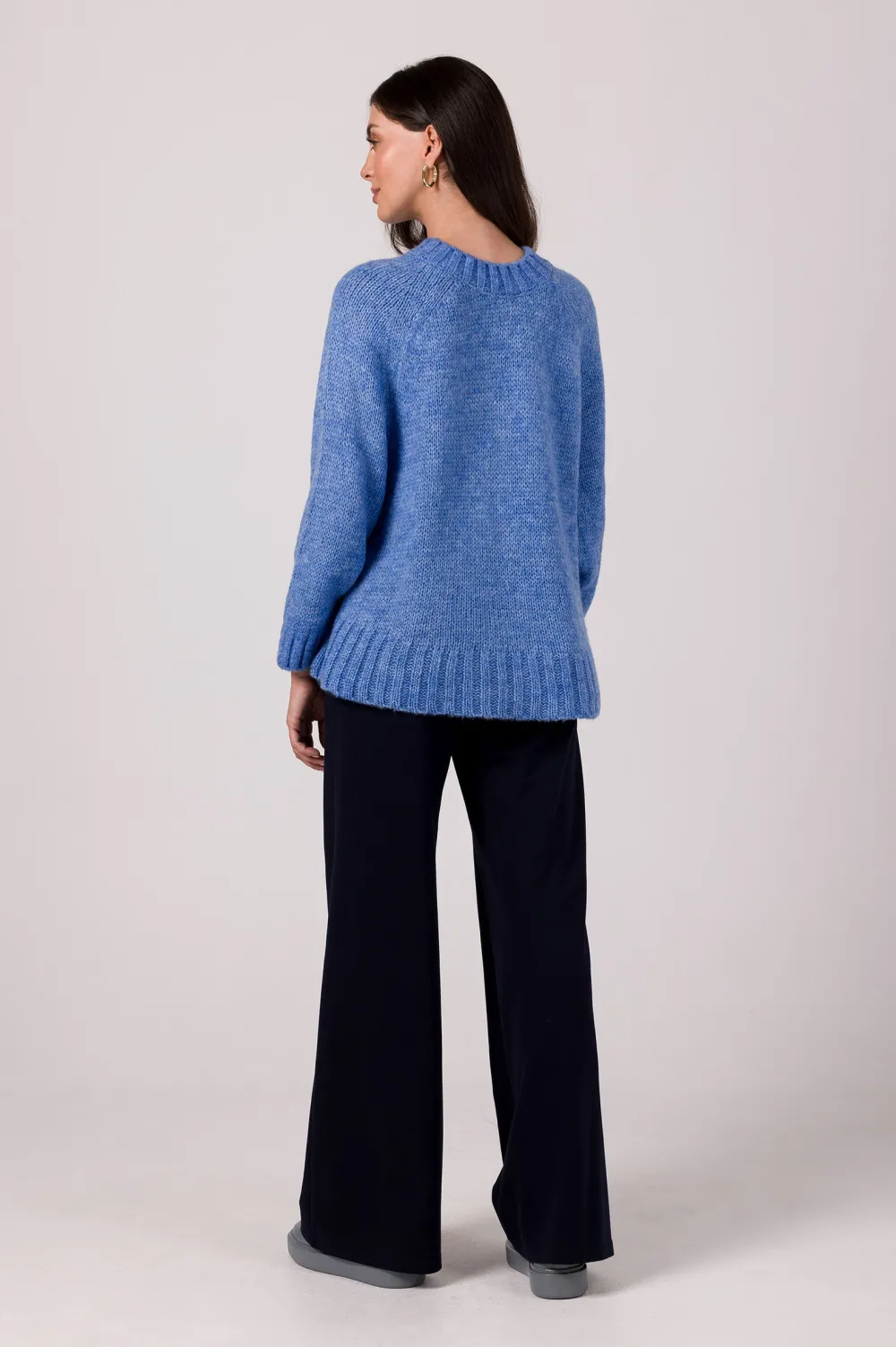 Best Sweter z nietoperzowymi rękawami - lazurowy Swetry