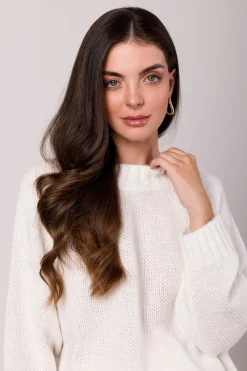 Discount Sweter z nietoperzowymi rękawami - biały Swetry