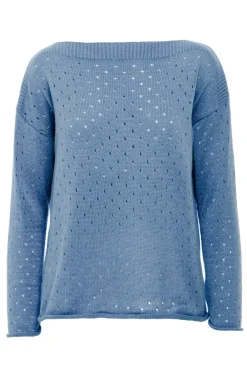 New Sweter z oczkami - niebieski Swetry