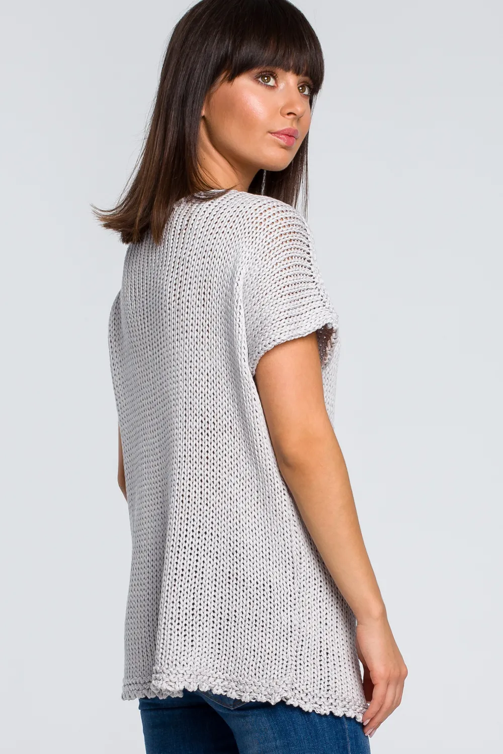 Clearance Sweter z palmą - szary Swetry