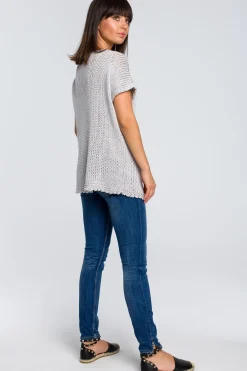 Clearance Sweter z palmą - szary Swetry