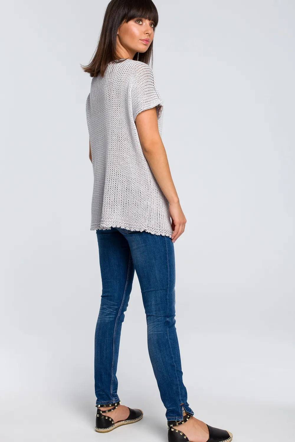 Clearance Sweter z palmą - szary Swetry