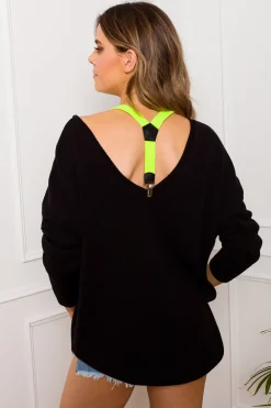 New Sweter z szelkami - czarny Swetry