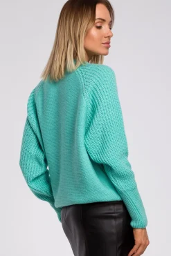 Sale Sweter z szerokimi rękawami - seledynowy Swetry