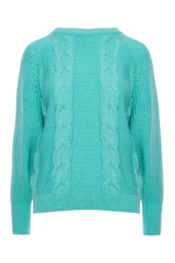 Sale Sweter z szerokimi rękawami - seledynowy Swetry