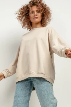 Best zeroka buza daka z długii rękawai - janobeżowa Bluzy|Odzież Casualowa