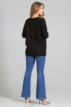 Clearance zeroka buza dzianinowa - czarna Swetry