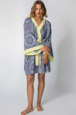 Online Szlafrok o kroju kimono z nadrukiem - model 1 Szlafroki