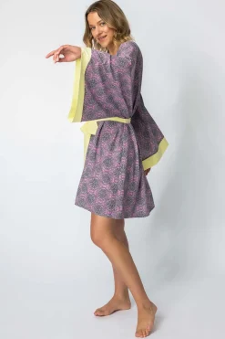 Outlet Szlafrok o kroju kimono z nadrukiem - model 2 Szlafroki