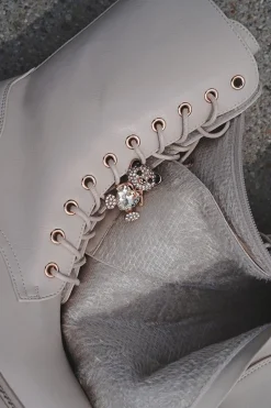 Sznurowane buty Blair - beżowe Botki