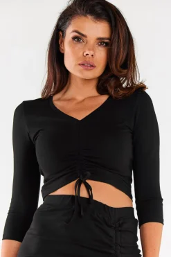 Hot Top daki z wiązanie - czarny Odzież Casualowa|Dobry Skład