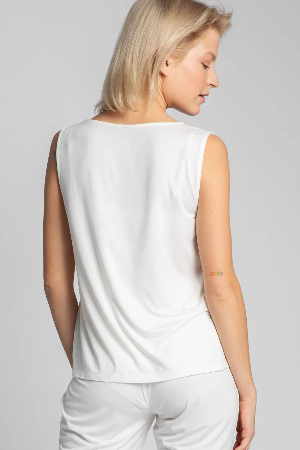 Clearance Top z wikozy bez rękawów - ecru Piżamy