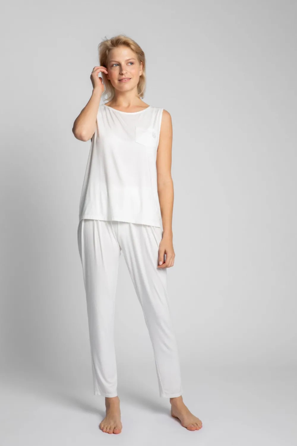 Clearance Top z wikozy bez rękawów - ecru Piżamy