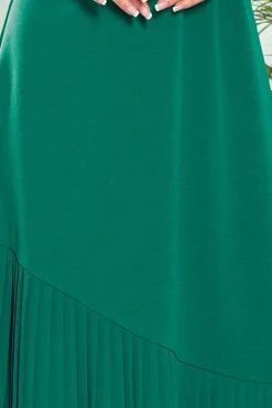 Trapezowa ukienka z ayetryczną pią - zieona Sukienki