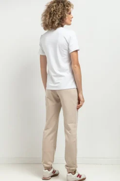 Outlet T-hirt daki z dekote V - biały Odzież Casualowa|Dobry Skład