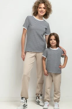 T-hirt daki z krótki rękawe - biało-czarny Odzież Casualowa|Dobry Skład