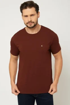 Sale T-hirt ęki pod arynarkę - bordowy Odzież Męska