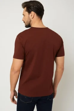 Sale T-hirt ęki pod arynarkę - bordowy Odzież Męska