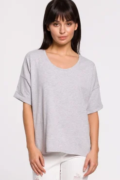 Online T-hirt overize z okrągły dekote - zary Odzież Casualowa|Bluzki
