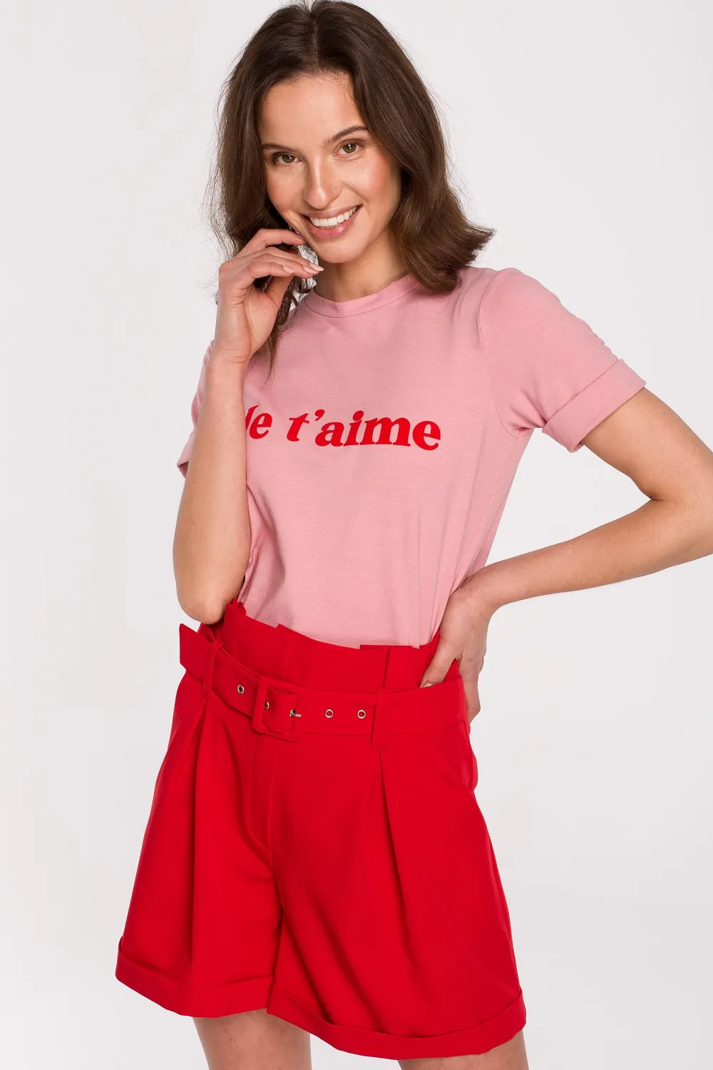 Hot T-hirt z nadrukie - różowy Odzież Casualowa|Bluzki