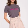 T-shirt z nadrukiem - stalowy Odzież Casualowa|Bluzki