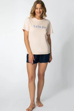 Hot T-hirt z nadrukie z przodu - brzokwiniowy Odzież Casualowa|Bluzki