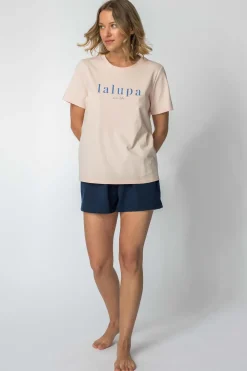 Hot T-hirt z nadrukie z przodu - brzokwiniowy Odzież Casualowa|Bluzki