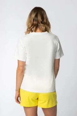 Outlet T-hirt z nadrukie z przodu - ecru Odzież Casualowa|Bluzki