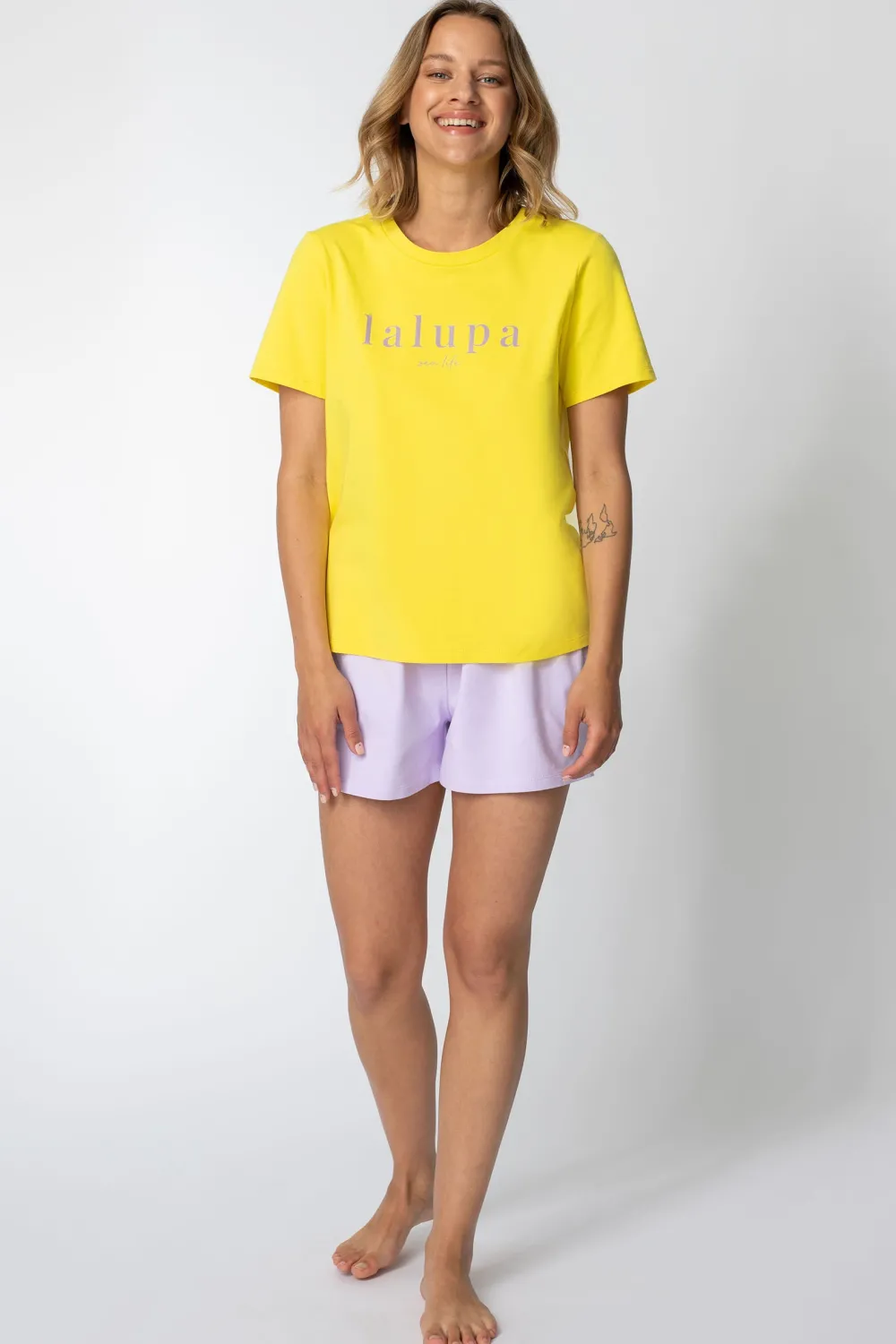 Best T-hirt z nadrukie z przodu - żółty Odzież Casualowa|Bluzki