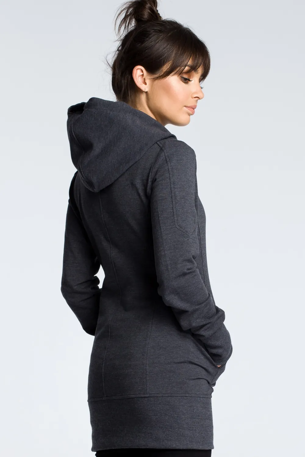 Sale Tunika z kapture - grafitowa Tuniki|Bluzy
