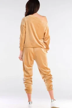 Outlet Weurowa buza z apaai - beżowa Odzież Casualowa|Bluzy