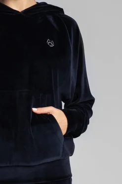 Hot Weurowa buza z nietoperzowyi rękawai - granatowa Odzież Casualowa|Bluzy