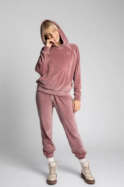 Sale Weurowa buza z nietoperzowyi rękawai - brudny róż Odzież Casualowa|Bluzy