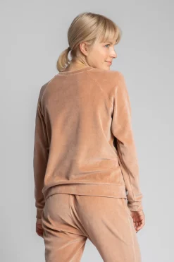Hot Weurowa buza z reganowyi rękawai - beżowa Bluzy|Odzież Casualowa