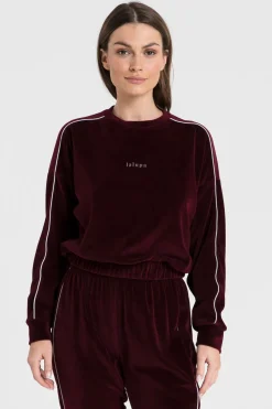 Outlet Weurowa buza z wyputką - bordowa Odzież Casualowa|Bluzy