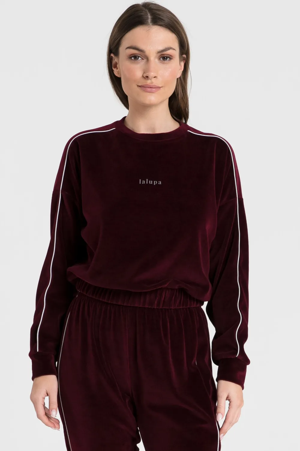 Outlet Weurowa buza z wyputką - bordowa Odzież Casualowa|Bluzy