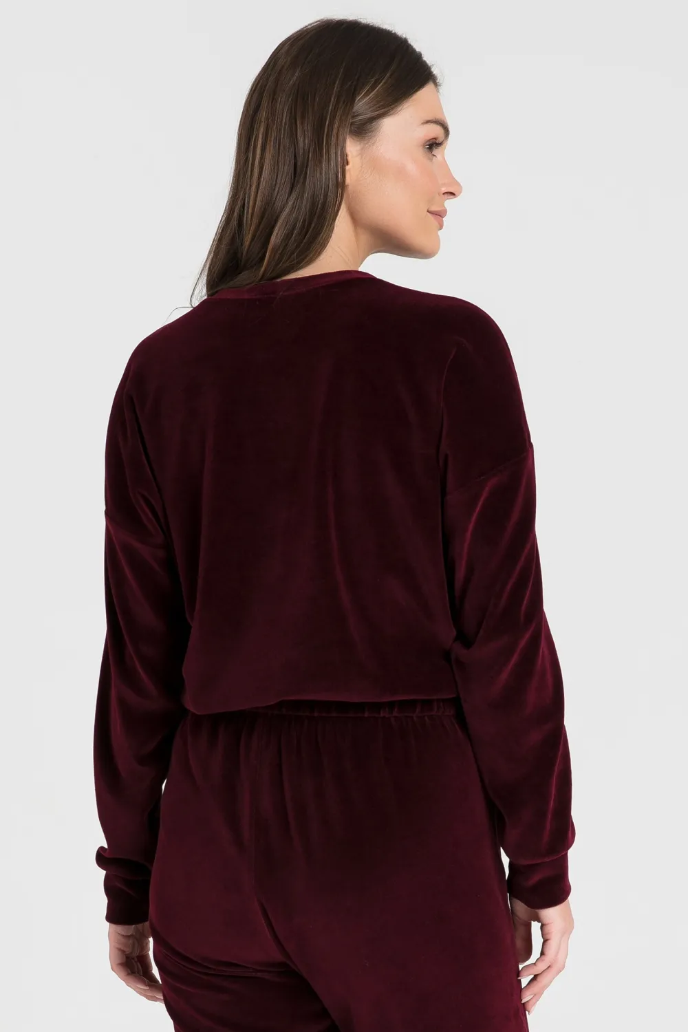 Outlet Weurowa buza z wyputką - bordowa Odzież Casualowa|Bluzy