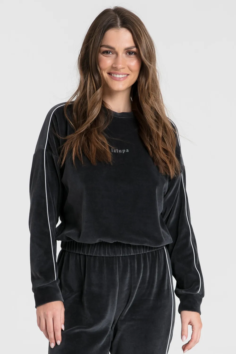 Outlet Weurowa buza z wyputką - grafitowa Odzież Casualowa|Bluzy
